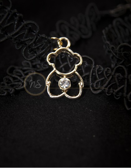 Colier Choker Tattoo cu Pandantiv Ursulet LG00110